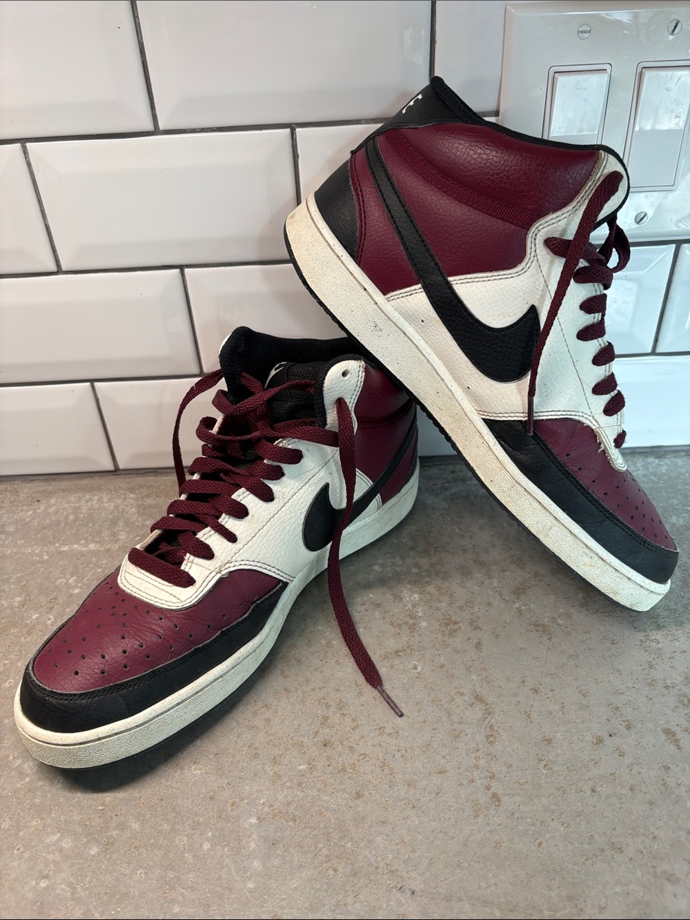 Nike Court Vision Mid Next Nature Size 10 Men’s in Dark Beetroot